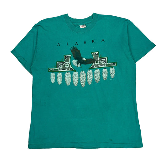 Alaska Fruit Of The Loom Single Stitch T-Shirt - XL Green Cotton