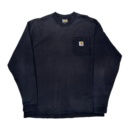 Workwear Carhartt Long Sleeve T-Shirt - XL Black Cotton