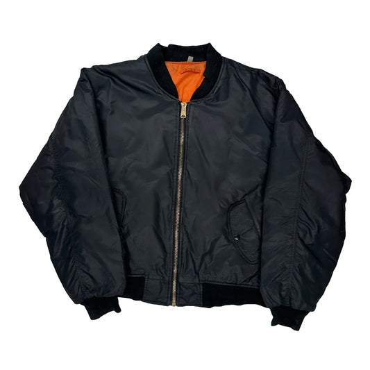 Ma-1 Alpha Industries Reversible Bomber Jacket - Large Black Nylon