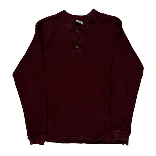 Carhartt Long Sleeve T-Shirt - Large Burgundy Cotton