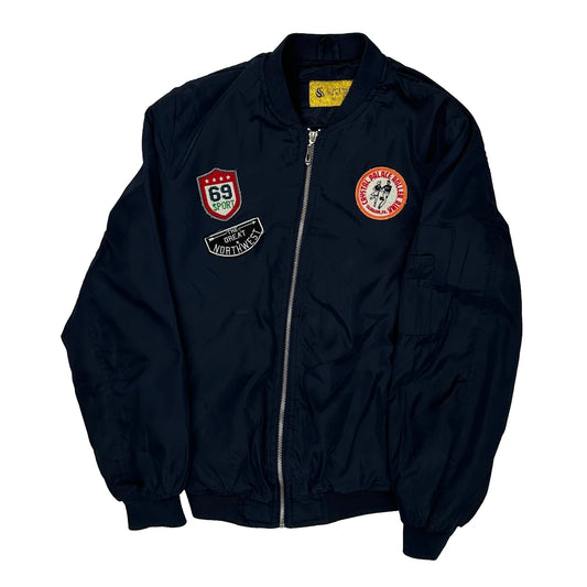 Great Northwest Supernove Graphic Bomber Jacket - XL Navy Polyester