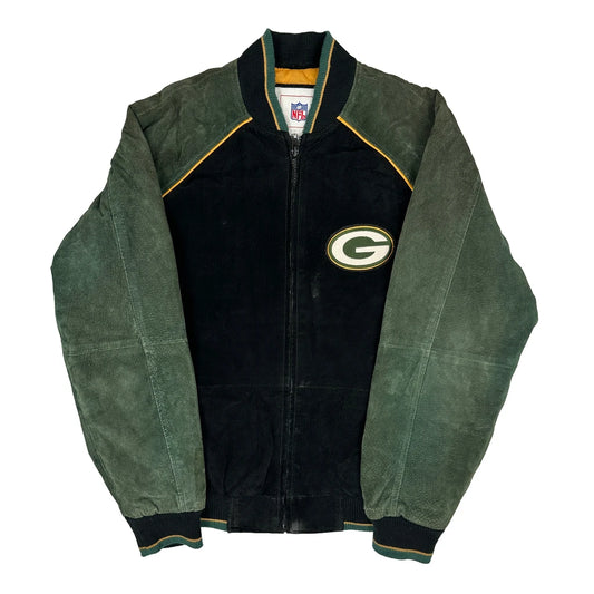 Green Bay Packers Nfl Football Bomber Jacket - Medium Black Polyester
