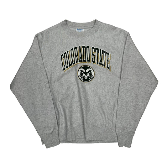 Reverse Weave Colorado State Champion College Sweatshirt - Large Grey Cotton