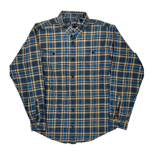 Patagonia Checked Flannel Shirt - XL Beige Cotton