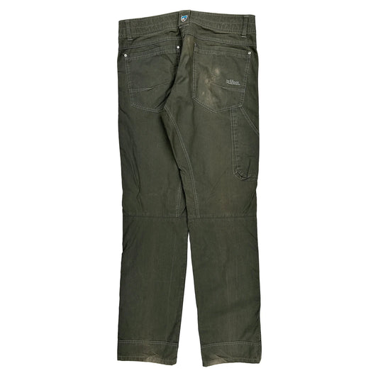 Kühl Double Knee Cargo Trousers - 35W 34L Green Cotton