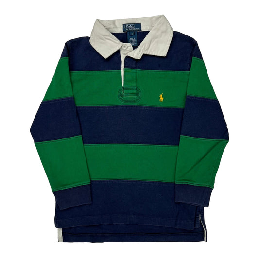 Age 5 Polo By Ralph Lauren Striped Rugby Shirt - Small Blue Cotton