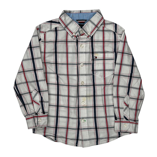 Age 3 Tommy Hilfiger Checked Shirt - XS Blue Cotton