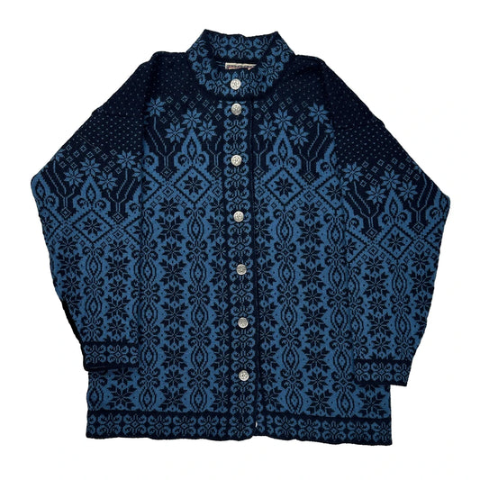 Dale Of Norway Cardigan - Medium Blue Wool