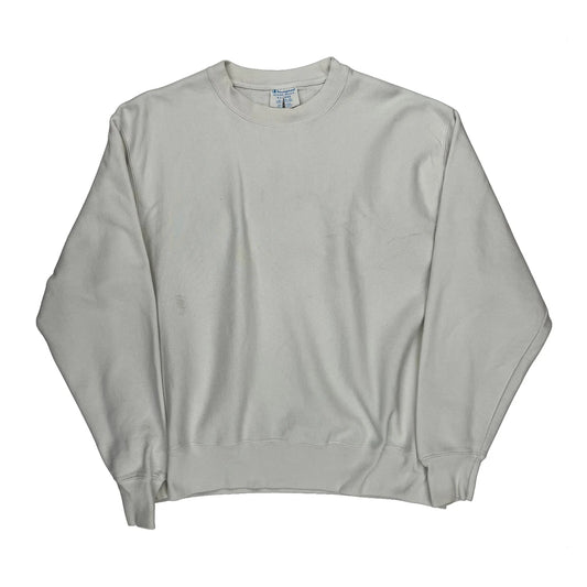 Reverse Weave Champion Sweatshirt - XL White Cotton