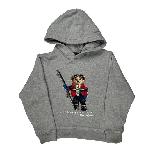 Polo Bear Age 8-10 Polo By Ralph Lauren Graphic Hoodie - Medium Grey Cotton