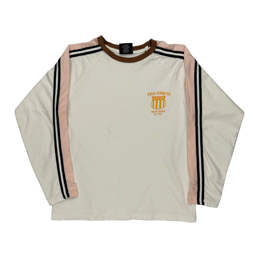 Ralph Lauren Striped Long Sleeve T-Shirt - Medium Brown Cotton