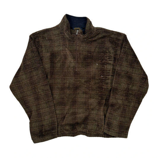 Tommy Hilfiger Checked Fleece - XL Brown Polyester