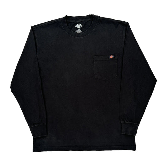 Dickies Long Sleeve T-Shirt - Large Black Cotton