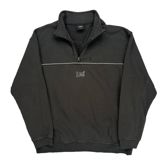 Lee 1/4 Zip - Medium Black Cotton