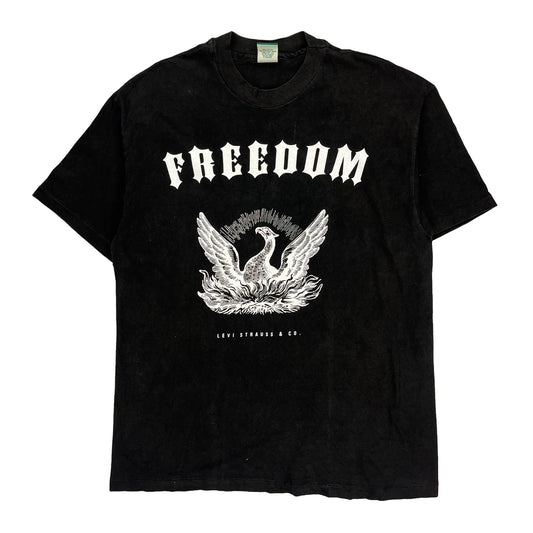 Levis Single Stitch T-Shirt - Medium Black Cotton