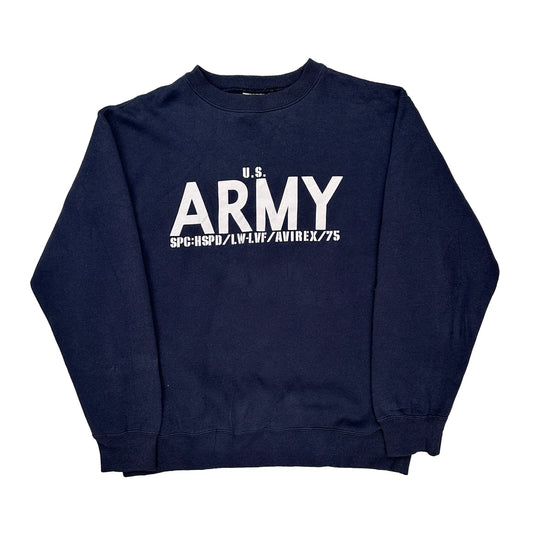 U.S. Army Avirex Spellout Sweatshirt - Medium Navy Cotton
