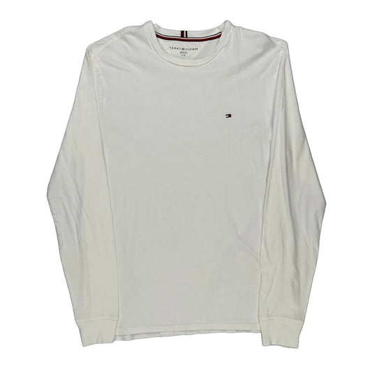 Tommy Hilfiger Long Sleeve T-Shirt - Large White Cotton
