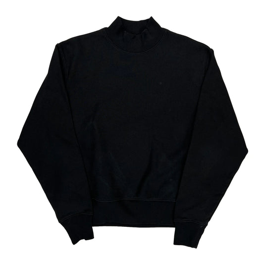 Reverse Weave Champion Long Sleeve Top - Medium Black Cotton