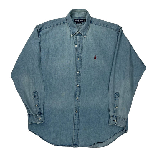 Ralph Lauren Denim Shirt - Large Light Wash Cotton