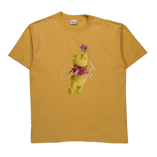 Winnie The Pooh Disney Cartoon T-Shirt - XL Yellow Cotton