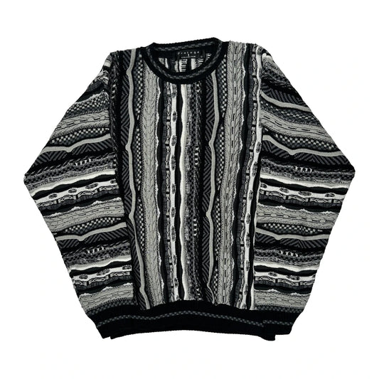 Protege Striped Jumper - Large Black & White Acrylic
