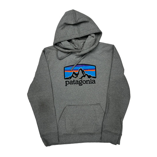 Patagonia Graphic Hoodie - Large Grey Cotton