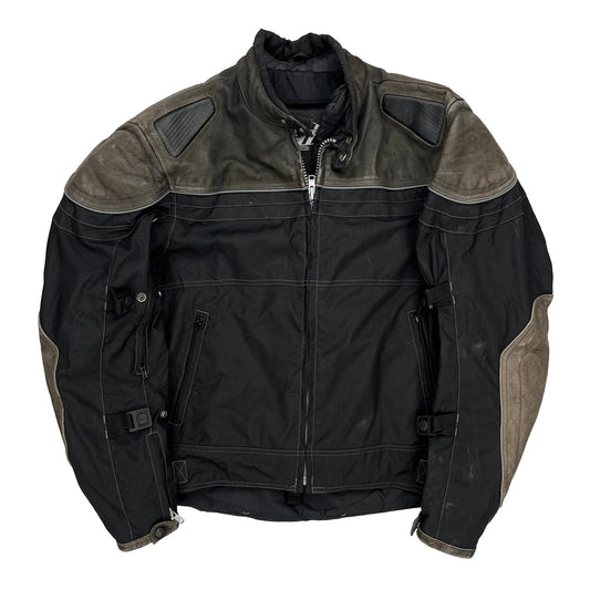 Joe Rocket Contrast Stitch Leather Jacket - Large Grey Leather