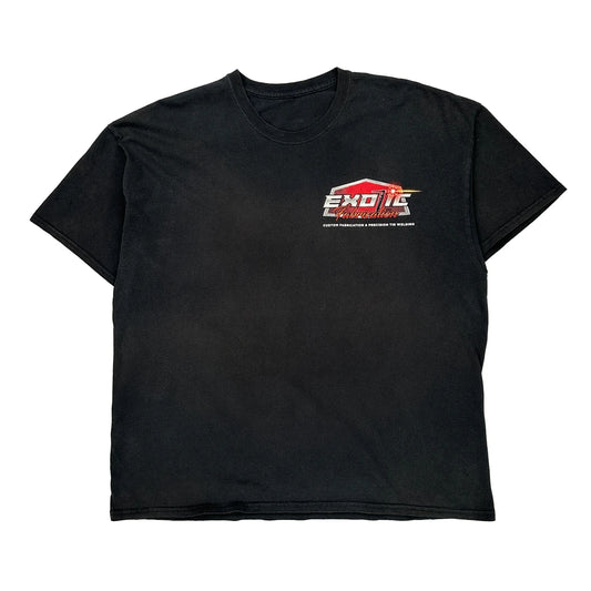 Exotic Fabrication Unbranded Graphic T-Shirt - 2XL Black Cotton