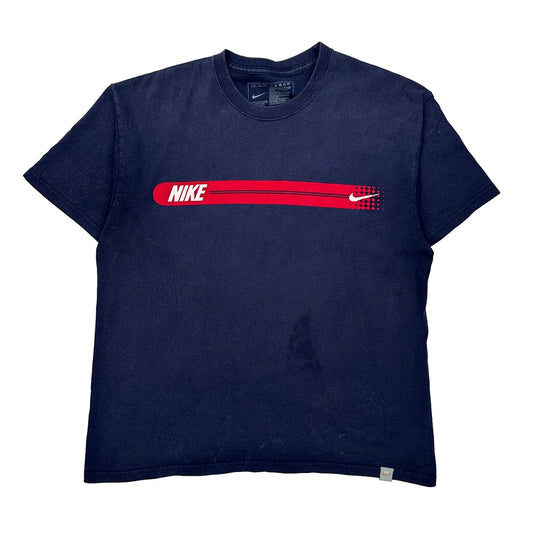 Swoosh Nike Graphic T-Shirt - Medium Navy Cotton