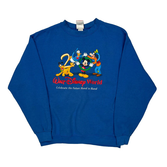 Made In USA Mickey Inc Cartoon Sweatshirt - Medium Blue Cotton