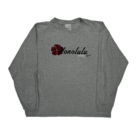Nike Long Sleeve T-Shirt - Medium Grey Cotton