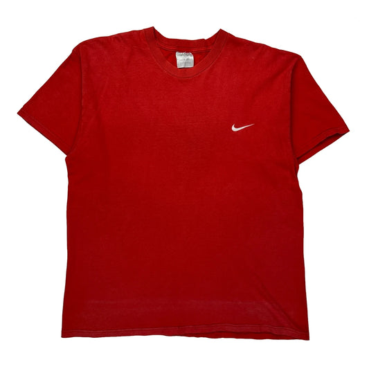 Nike T-Shirt - Medium Red Cotton
