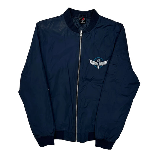 Legacy 164Ever Red Face Graphic Bomber Jacket - Medium Navy Polyester