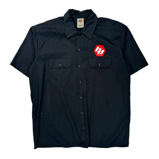 Dickies Short Sleeve Shirt - Large Black Polyester Blend