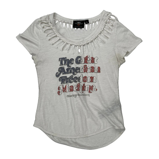 Harley Davidson T-Shirt - Small White Cotton
