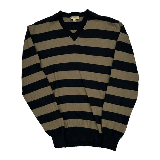 Burberry Striped Jumper - Large Beige Wool