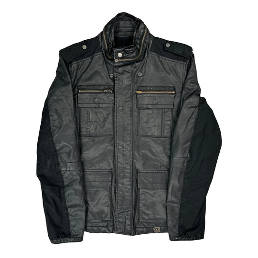 Diesel Leather Jacket - Large Black Cotton