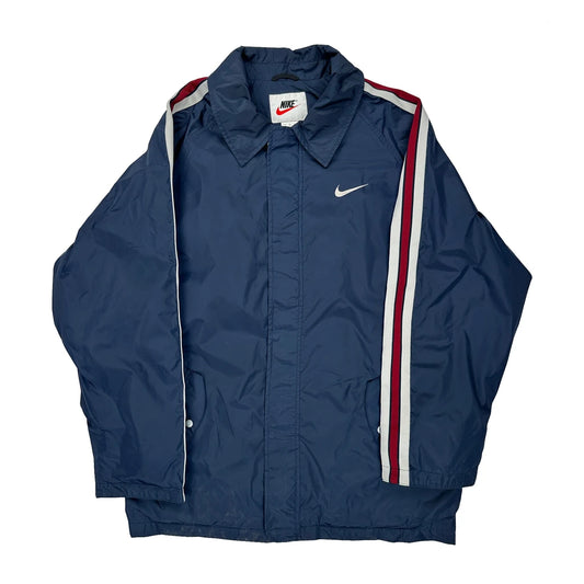 Nike Striped Jacket - XL Blue Polyester