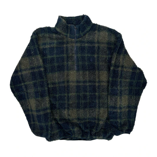 Nautica Checked Fleece - Large Green Acrylic