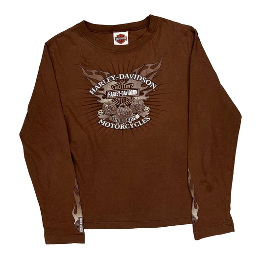 Barnett Harley-Davidson El Paso, Texas Harley Davidson Graphic Long Sleeve T-Shirt - Large Brown Cotton