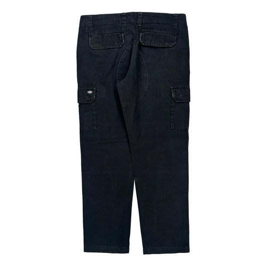 Dickies Cargo Trousers - 36W 32L Black Cotton