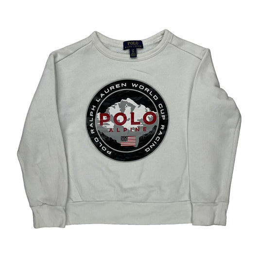 Age 6-7 Polo By Ralph Lauren Graphic Sweatshirt - Small White Cotton