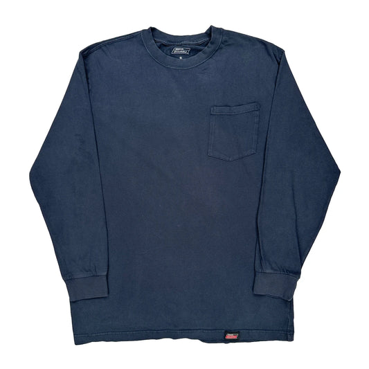 Dickies Long Sleeve T-Shirt - XL Blue Cotton
