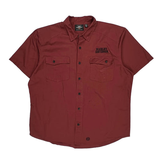 Harley Davidson Short Sleeve Shirt - XL Red Cotton