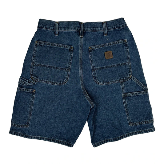 Carhartt Carpenter Shorts - 32W 9L Blue Cotton