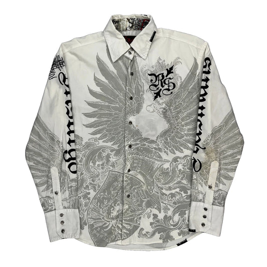 Rebel Spirit Graphic Shirt - Medium Grey Cotton