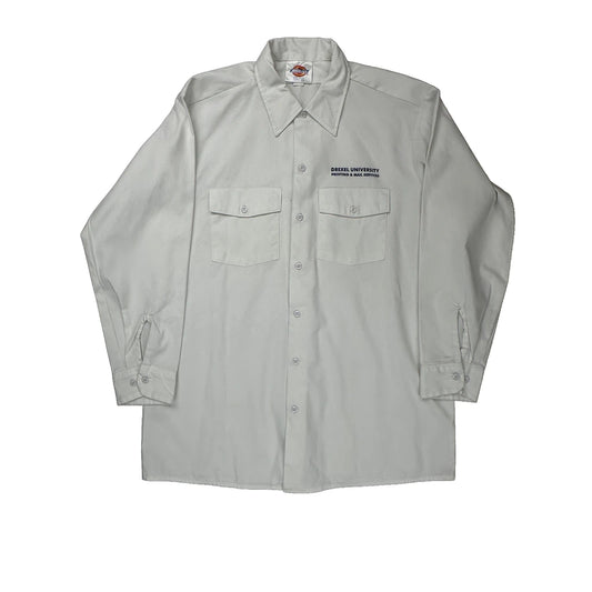 Drexel University Printing & Mail Services Dickies Shirt - Large White Cotton