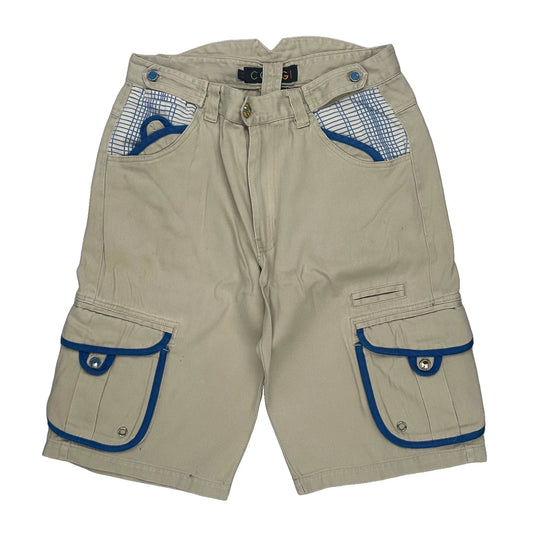 Coogi Cargo Cargo Shorts - 34W 15L Blue Cotton