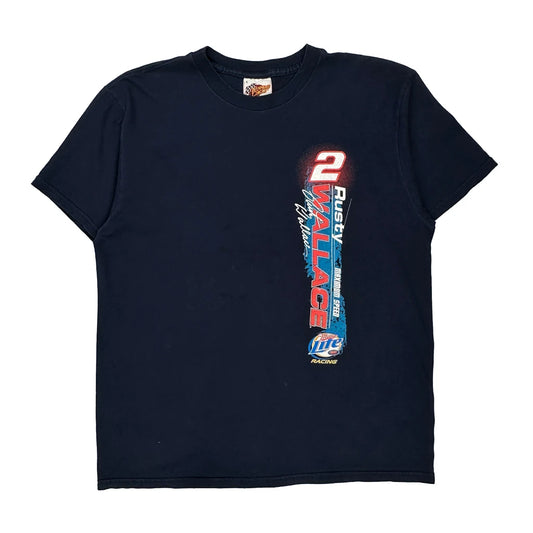 Rusty Wallace Winners Circle Nascar T-Shirt - Large Navy Cotton