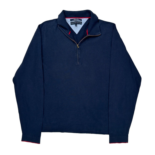 Tommy Hilfiger 1/4 Zip - XL Navy Cotton